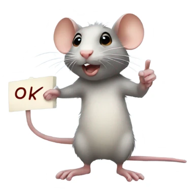 Rat with a sign saying okay  sticker