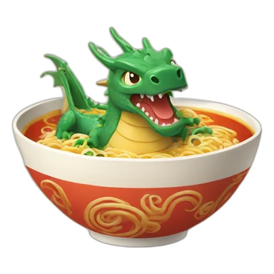 Dragon in ramen bowl sticker