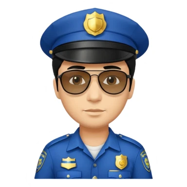man police with hair style and hats and sun glasses sticker