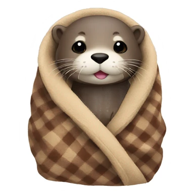 otter cozy in blanket sticker