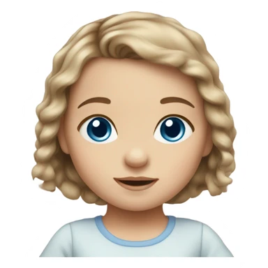 Baby girl blue eyes brown hair sticker