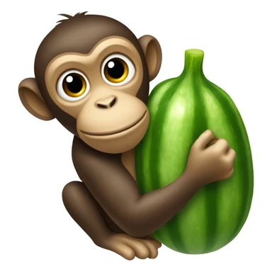 Monkey holding a cucumber  sticker
