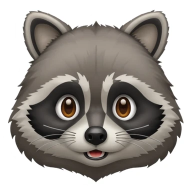 Create emojis from a picture with a raccoon's face. Different emotions, with the addition of paws sticker
