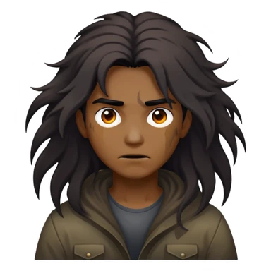 Cabelo:Longos e escuros, bagunçados como se estivesse saindo de um apocalipse sticker