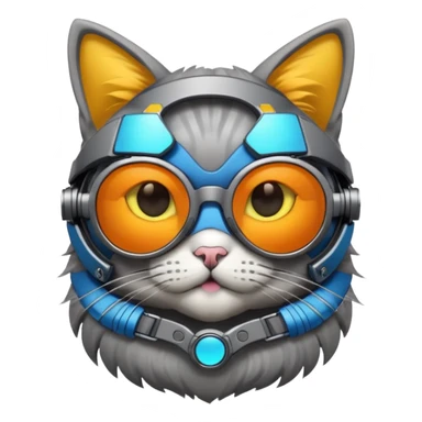 Cat wearing cyberpunk sunglasses sticker