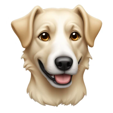 white beige mongrel dog  sticker