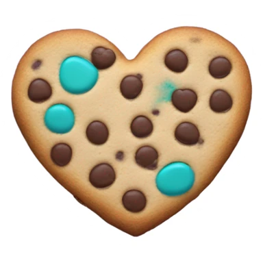 Purple teal chocolate chip heart cookie sticker