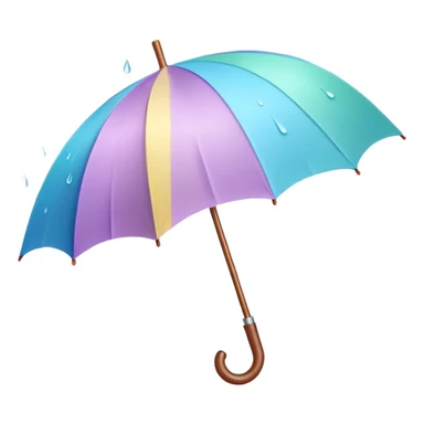 pastel umbrella under rain sticker