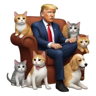 Donald trump with cat and dogs sticker