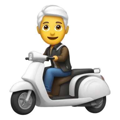 persona con sobre un scooter, la persona lleva un polo blanco, logo ANDES. sticker