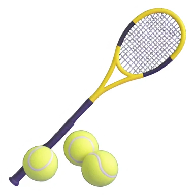 preppy tennis racket and ball sticker