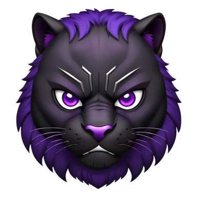 black panther with purple eyes, angry face sticker