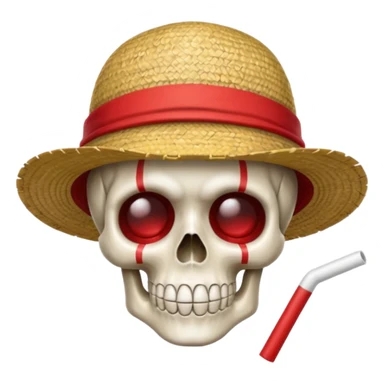 Luffy straw hat logo but.his head is a skull and the line in the hat is red sticker
