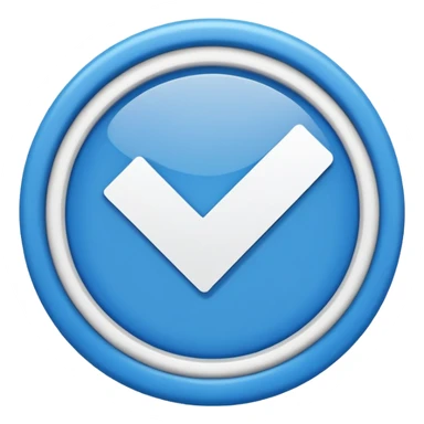 Mavi yuvarlağın içinde beyaz tik sticker