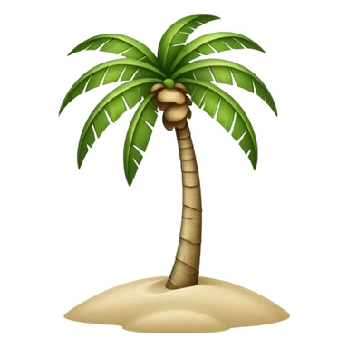 generate realistic detailed palm tree in 3d style with sand  sticker
