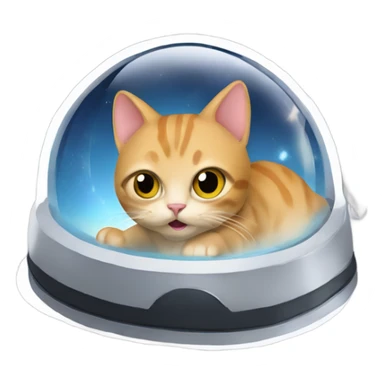 Cat running over a ovni sticker