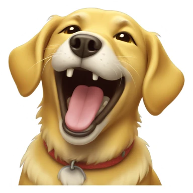 Yellow dog laughing  sticker