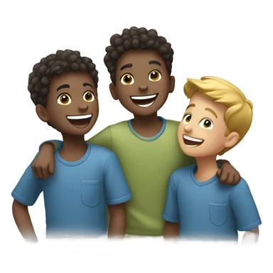 happy boys sharing a moment sticker