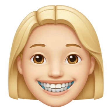 Smiling with braces sticker