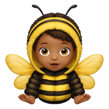 brownie baby girl with pacifier dressed as a bee sticker