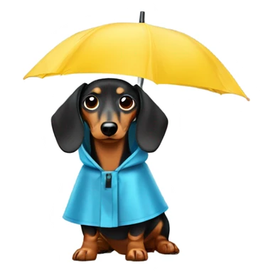 Dachshund Wearing raincoat ￼  sticker