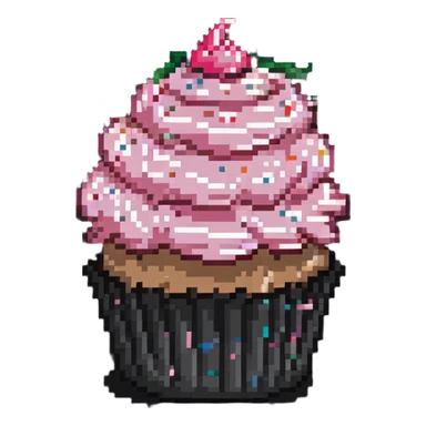 cupcake with pink icing and sprinkles sticker