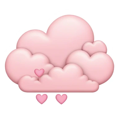 Cloud around pastel pink hearts sticker