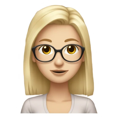 White girl blonde hair eyes closed wearing glasses hugs Yorkshire terrier  sticker