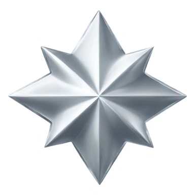 white chrome four-point star diamond sticker