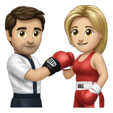 giorgia meloni and giuseppe conte boxing sticker