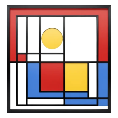 Piet Mondrian, Composition with Red Blue and Yellow painting frame sticker