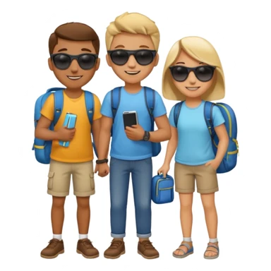 group of friends travelling sticker