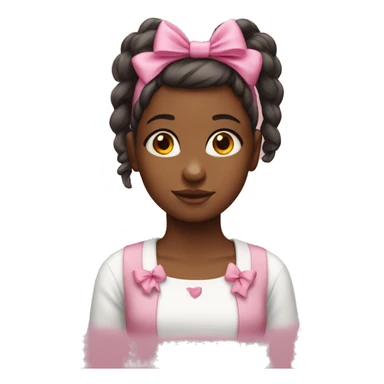 Burnett girl with pink bow on her head sticker