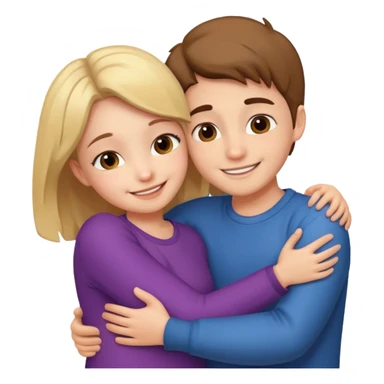 Boy and girl hugging each other in love sticker