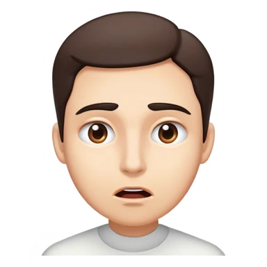 Eyebrows raised unevenly, mouth slightly open, the face of someone processing too much information at once. sticker