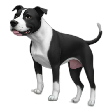 surf-amstaff-black-white sticker
