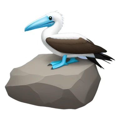 blue footed booby sleeping on a rock sticker