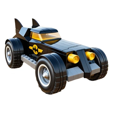  the animated series aerodynamic Lego futuristic Batmobile loosely based on 1936 school bus (flat long straight faceted mechanical body) stealthy town hot rod desert dirt racing rwd buggy  sticker
