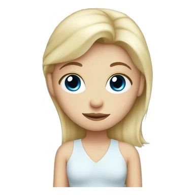 white blonde girl with blue eyes getting ready for bed sticker
