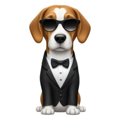 Beagle wearing sunglasses and tuxedo  sticker