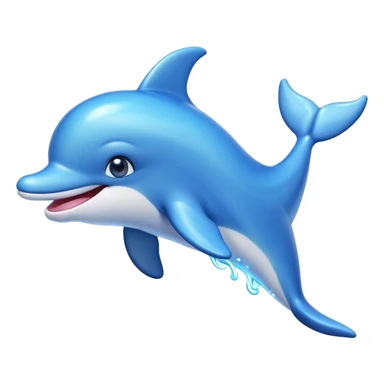 Cinematic Adorably Playful Dolphin Portrait Emoji, Bouncing joyfully through sparkling turquoise waves with a sleek, streamlined body of glossy blue skin, a wide, infectious smile, and bright, twinkling eyes that radiate pure delight, Simplified yet charmingly exuberant features, highly detailed, glowing with a radiant, bubbly aquatic glow, high shine, energetic and heartwarming, stylized with an air of whimsical ocean fun, soft glowing outline, capturing the essence of a super cute dolphin that seems ready to leap out of the screen spreading joy! sticker