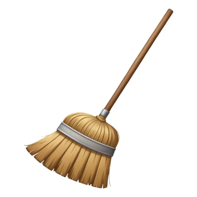 create a broom emoji with dust sticker