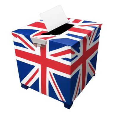 Ballot box with union jack sticker