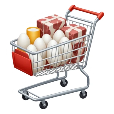 carrito de compras leche care  huevos carne sticker
