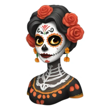 día de los muertos woman sticker