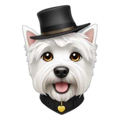 westie in a hat sticker