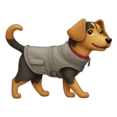 cat and dog walking in a coat sticker