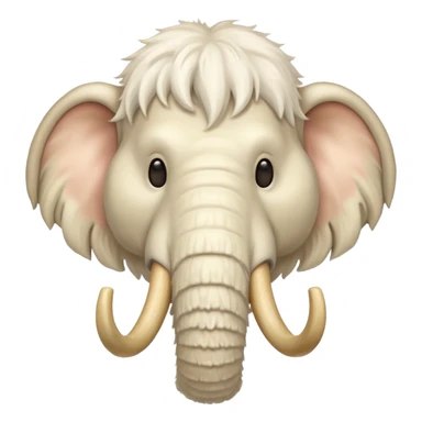 smiling white mammoth head sticker