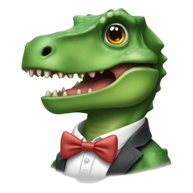 Dinosaur with bow tie sticker