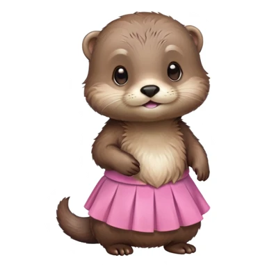 baby otter wearing a pink skirt sticker